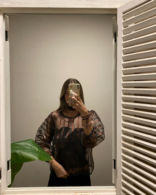 Blusa Rayas Marrón