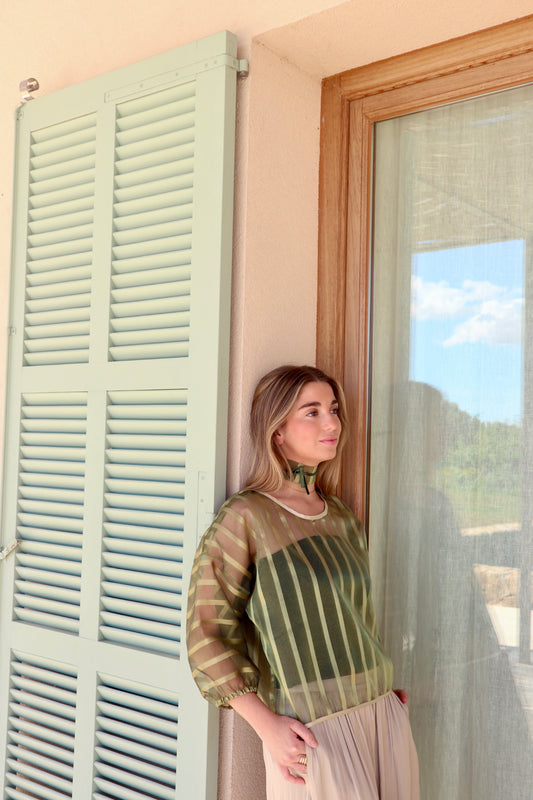 Blusa Rayas Verde