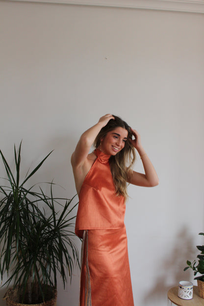 Top Naranja Halter