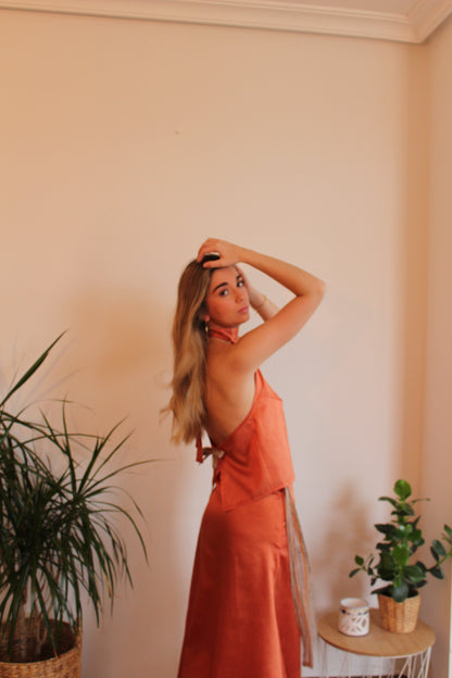 Top Naranja Halter
