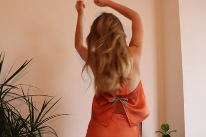 Top Naranja Halter
