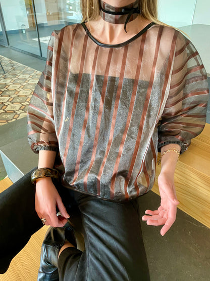 Blusa Rayas Marrón